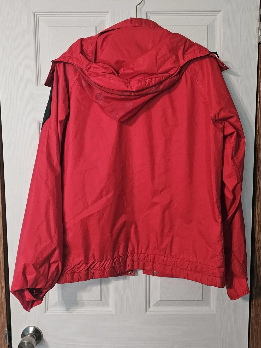 Vintage The North Face Mens Bright Red Shell Jacket with Black Accents